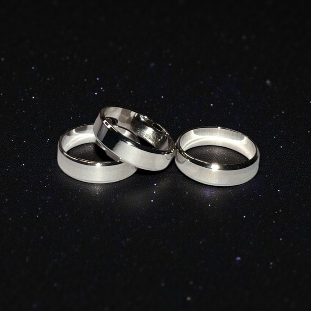 Silver Unisex Band Ring Set